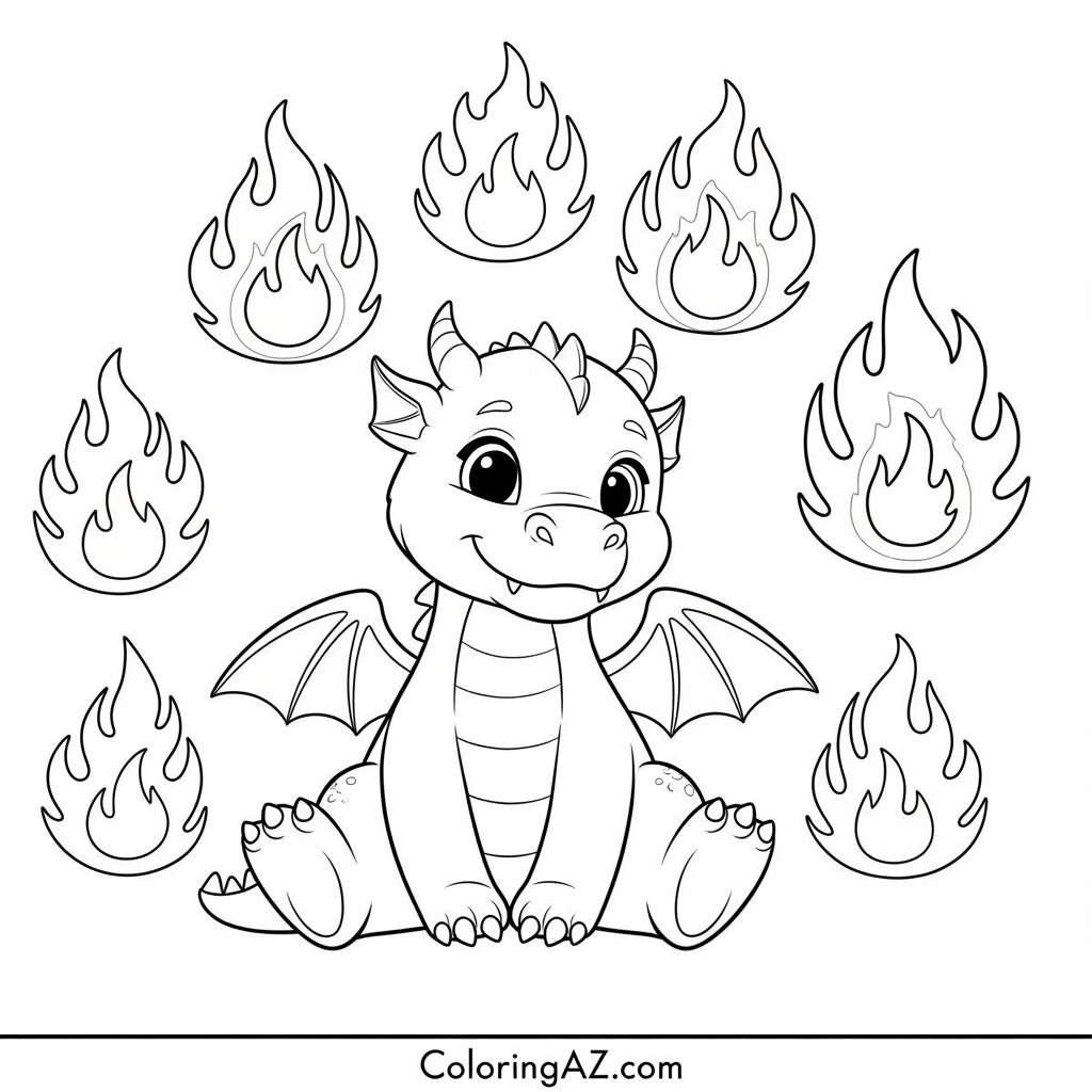 Charmander breathing fire coloring sheet