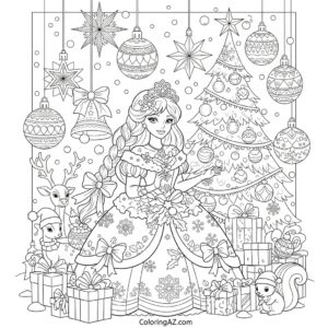 christmas ariel coloring pages