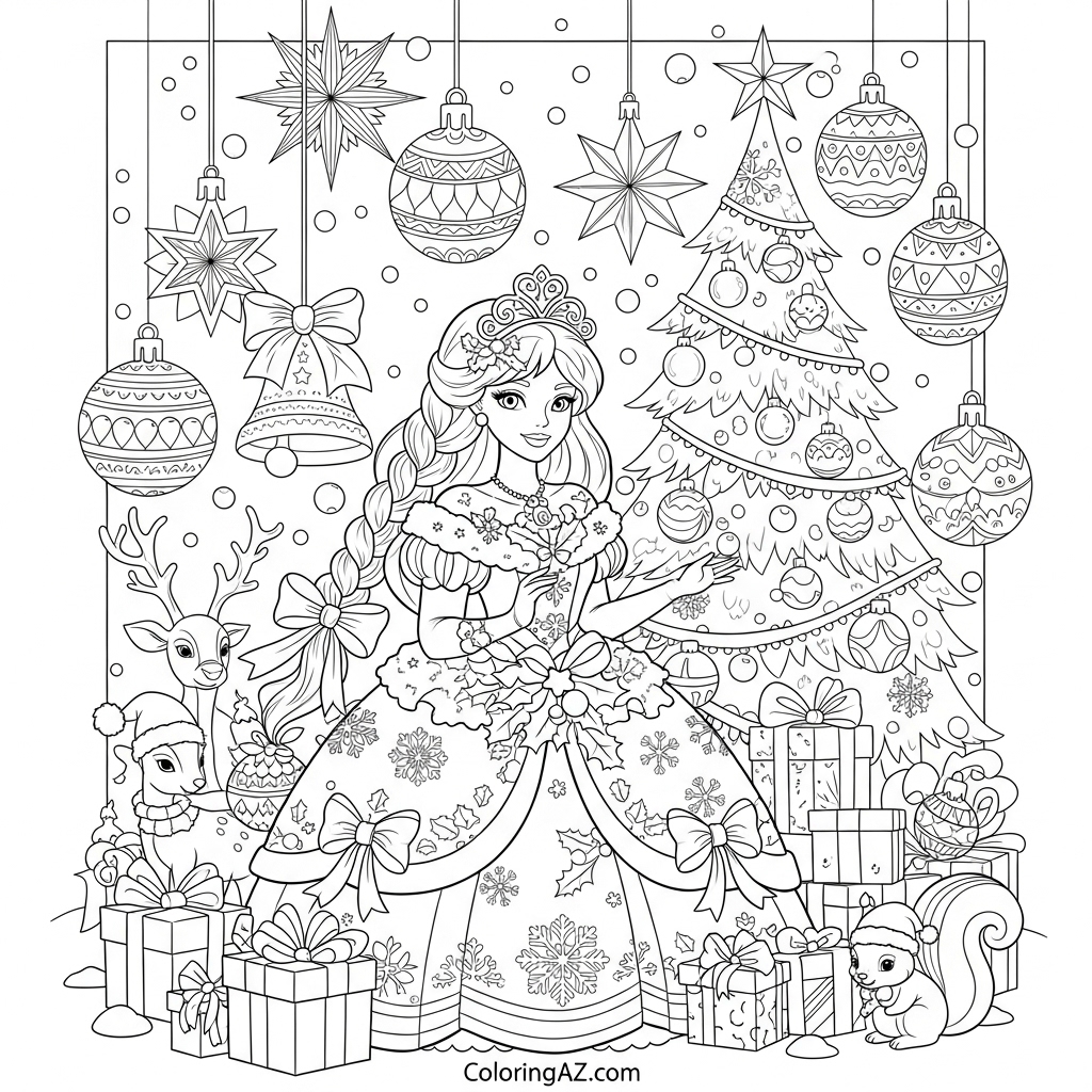 christmas ariel coloring pages