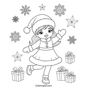 christmas barbie coloring pages 8