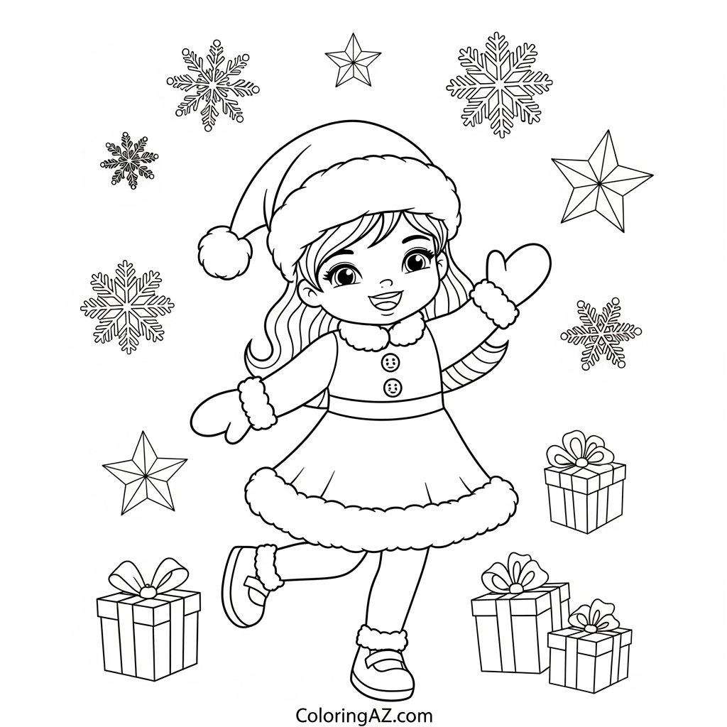christmas barbie coloring pages 8