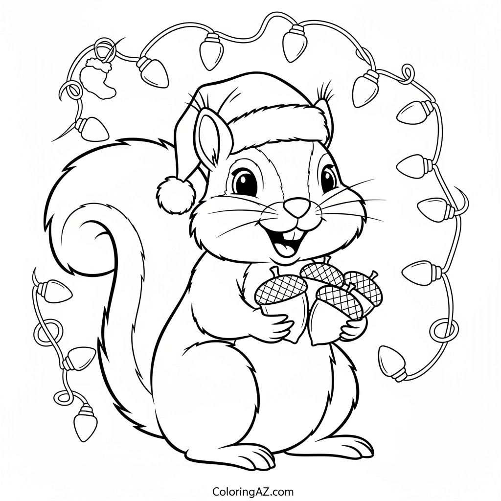 Cute Holiday Animal Coloring Designs for Preschoolers