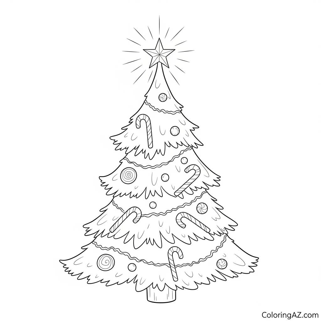 Printable Holiday Tree Coloring Sheets from ColoringAZ