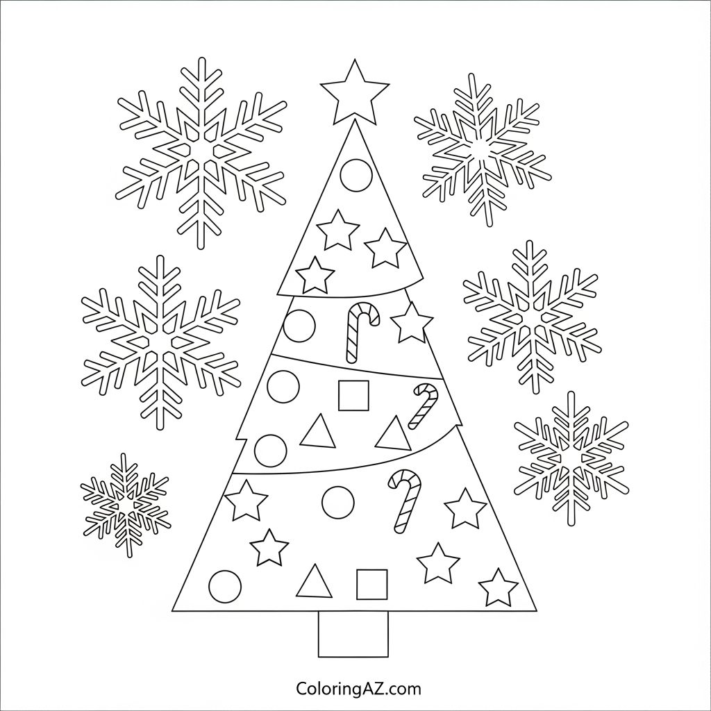 Preschool Christmas Tree Coloring Templates on ColoringAZ
