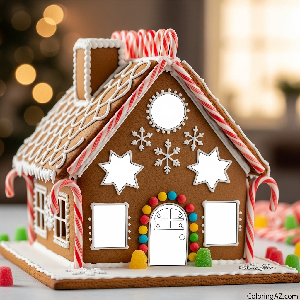 Printable Christmas Decoration Coloring Pages for Kids