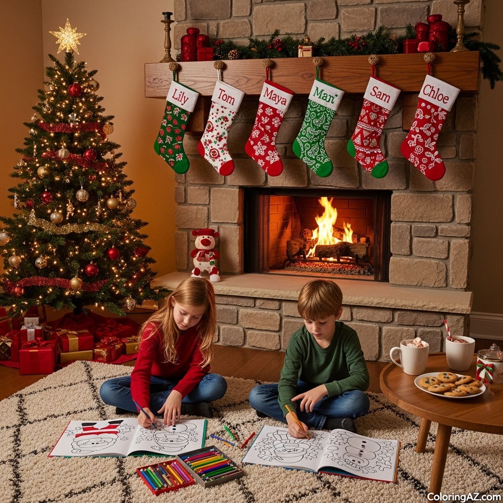 Christmas Eve Coloring Page