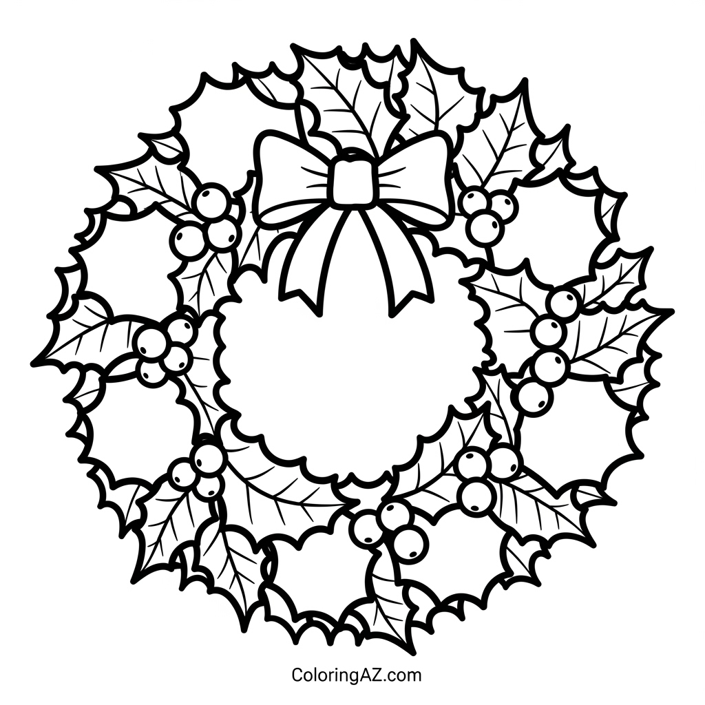 Fun to Share Christmas Holly Pictures Colored by Kids