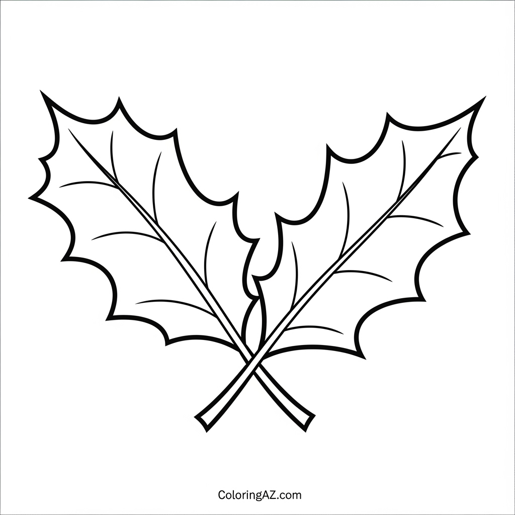 Cute Christmas Holly Designs for Kids to Color