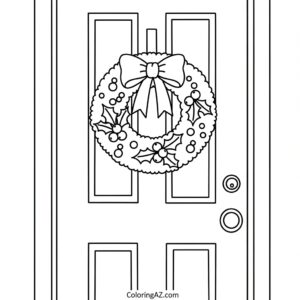 christmas living room coloring page 2