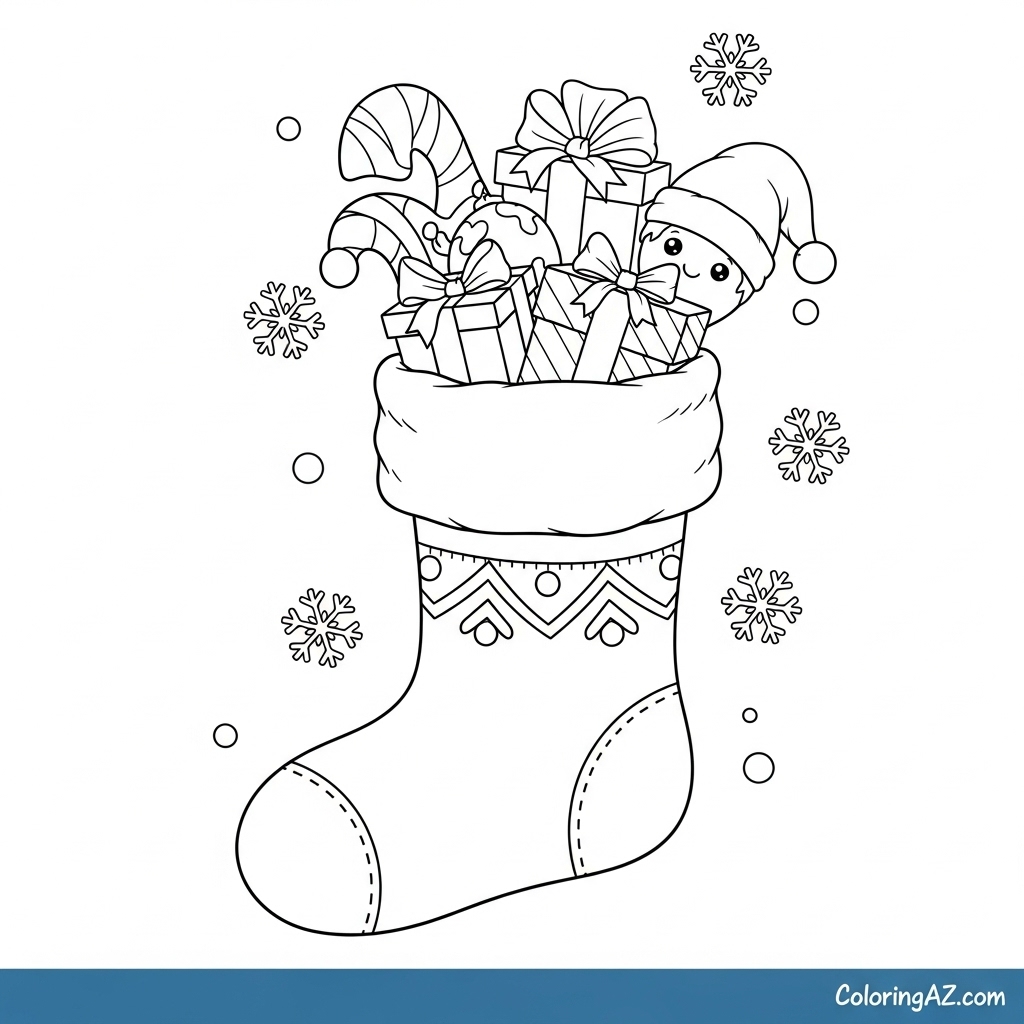 Free Printable Christmas Stocking Coloring Sheet