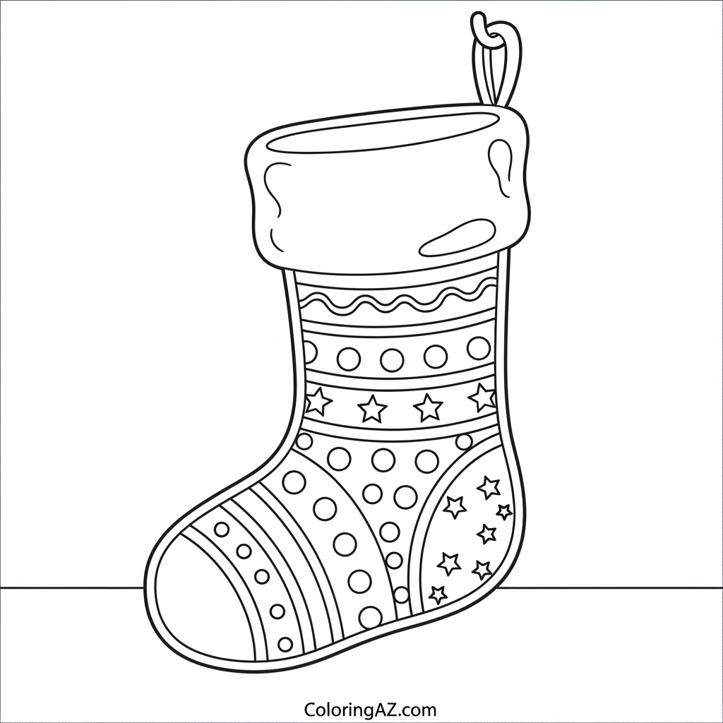 Festive Christmas Stocking Designs for Coloring