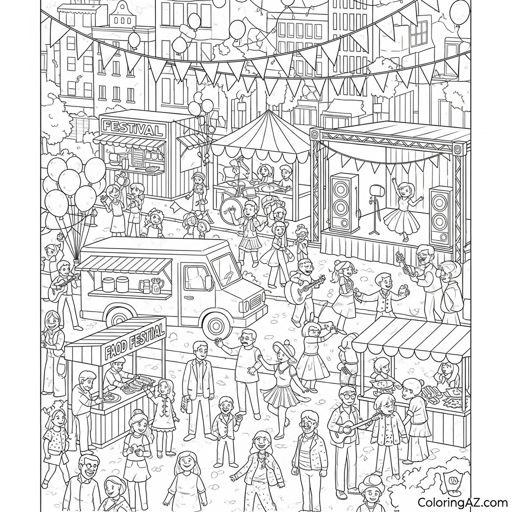 Unique Urban Coloring Templates