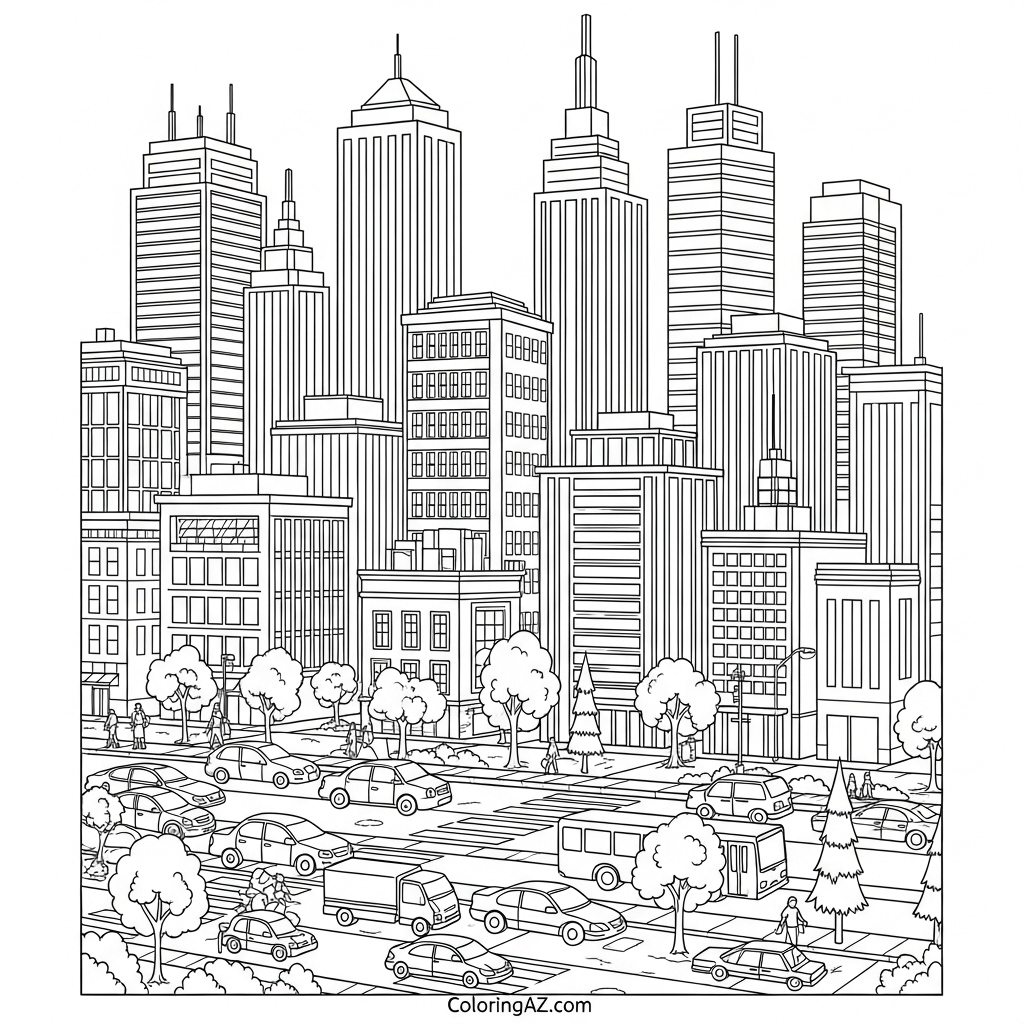 cityscape coloring pages