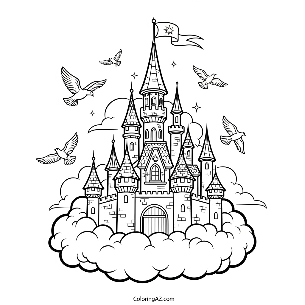 Cute Blue Coloring Designs for Kids