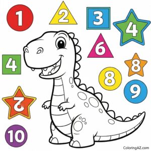 color by number dinosaur printable