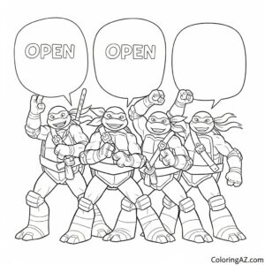 color by number ninja turtles