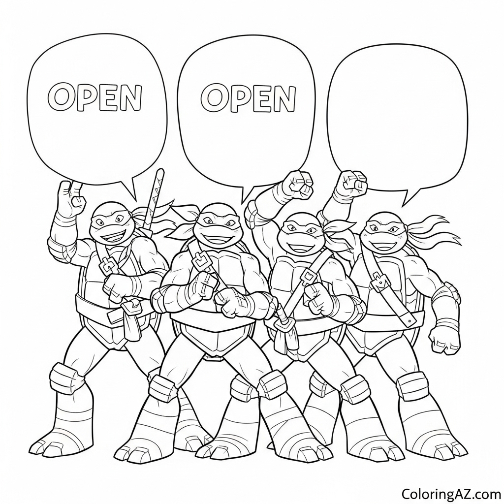 color by number ninja turtles