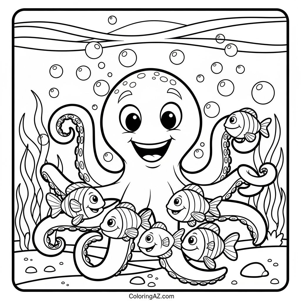 Printable Octopus Coloring Pages for Kids