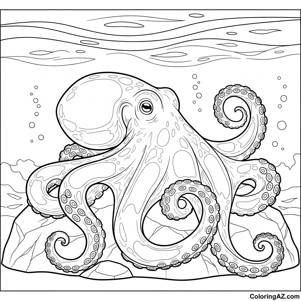 Share Your Color by Number Octopus Artwork