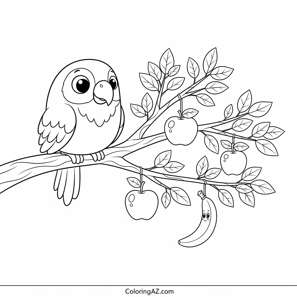 Cute Green Animal Coloring Page