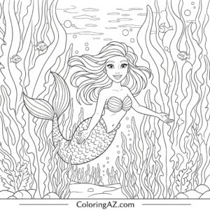 coloring ariel little mermaid
