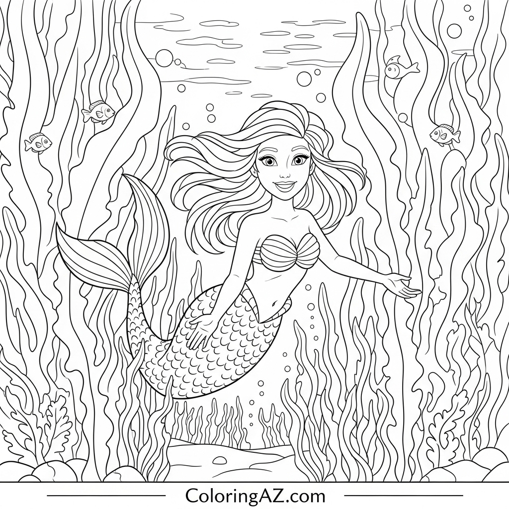 coloring ariel little mermaid