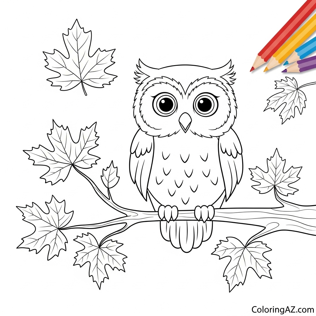 Autumn Leaves Coloring Pages for Kids