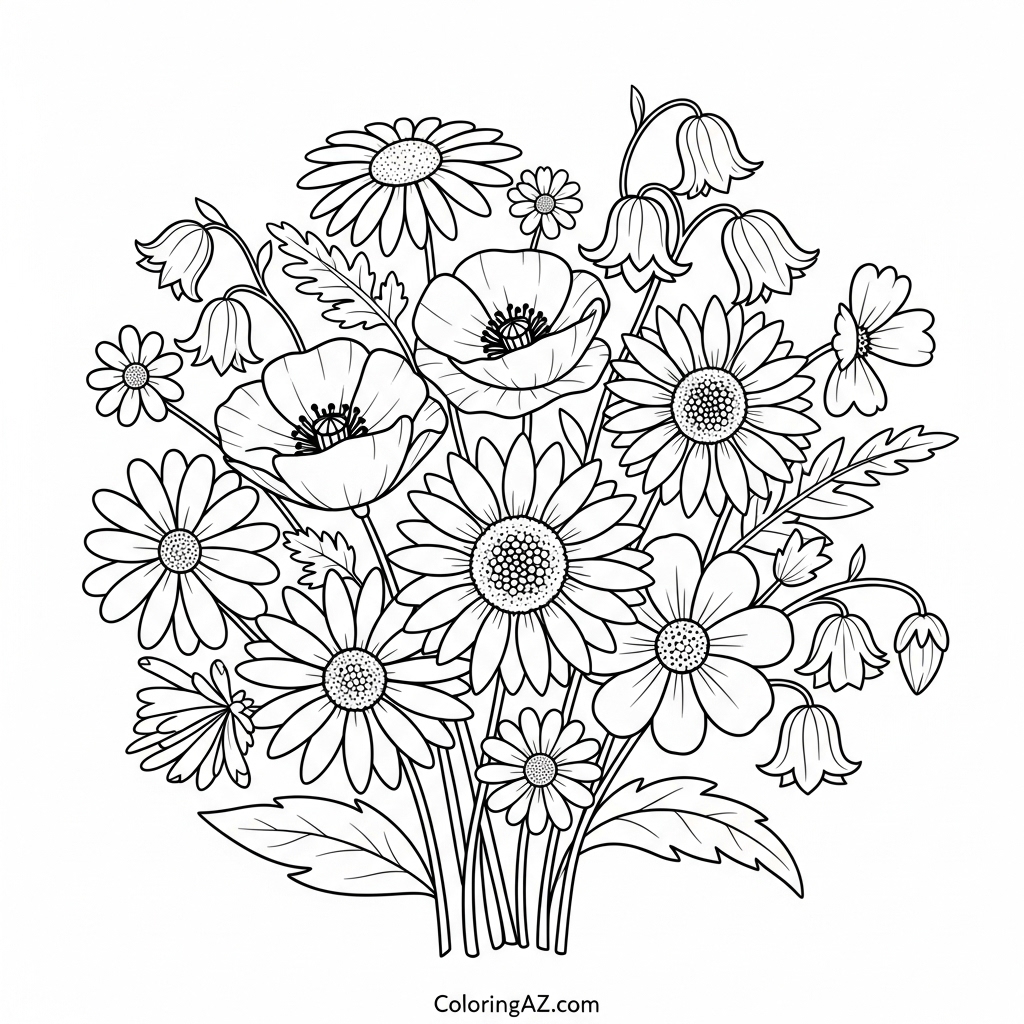 Download Free Printable Flower Coloring Pages