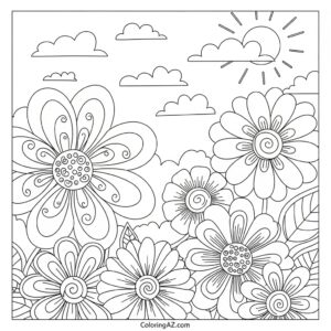 coloring book floral
