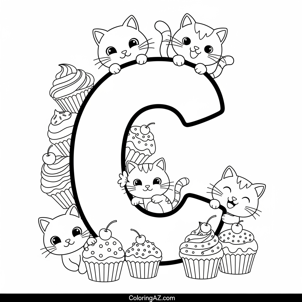 Downloadable Coloring by Letter Pages for Kids