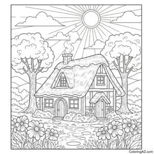 coloring cottage