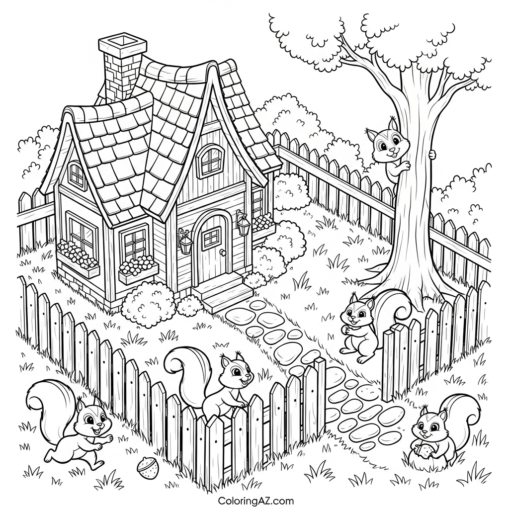 Cottage-Themed Coloring Activities for Kids