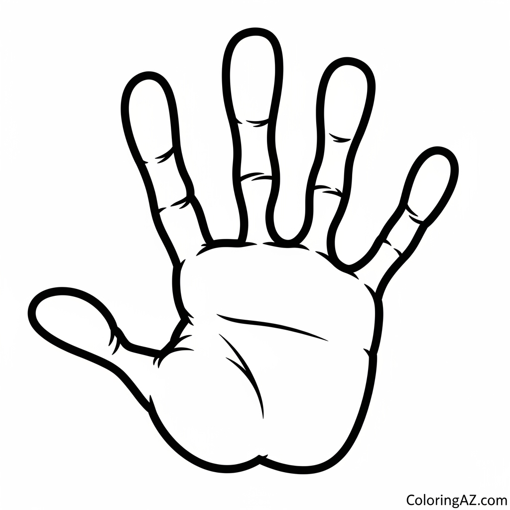 coloring page hand
