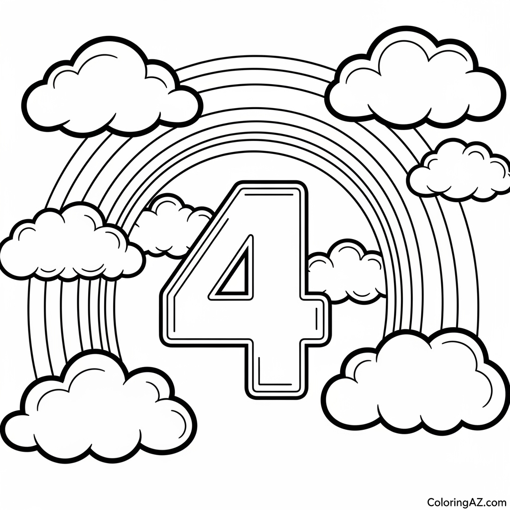 Creative Ideas for Number Four Coloring Fun