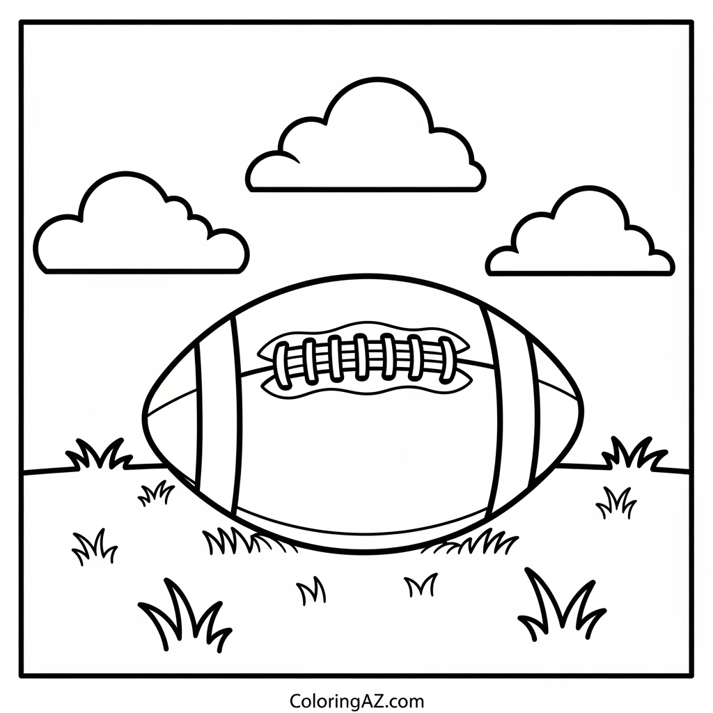 Interactive Coloring Page of a Football - Color Online for Kids