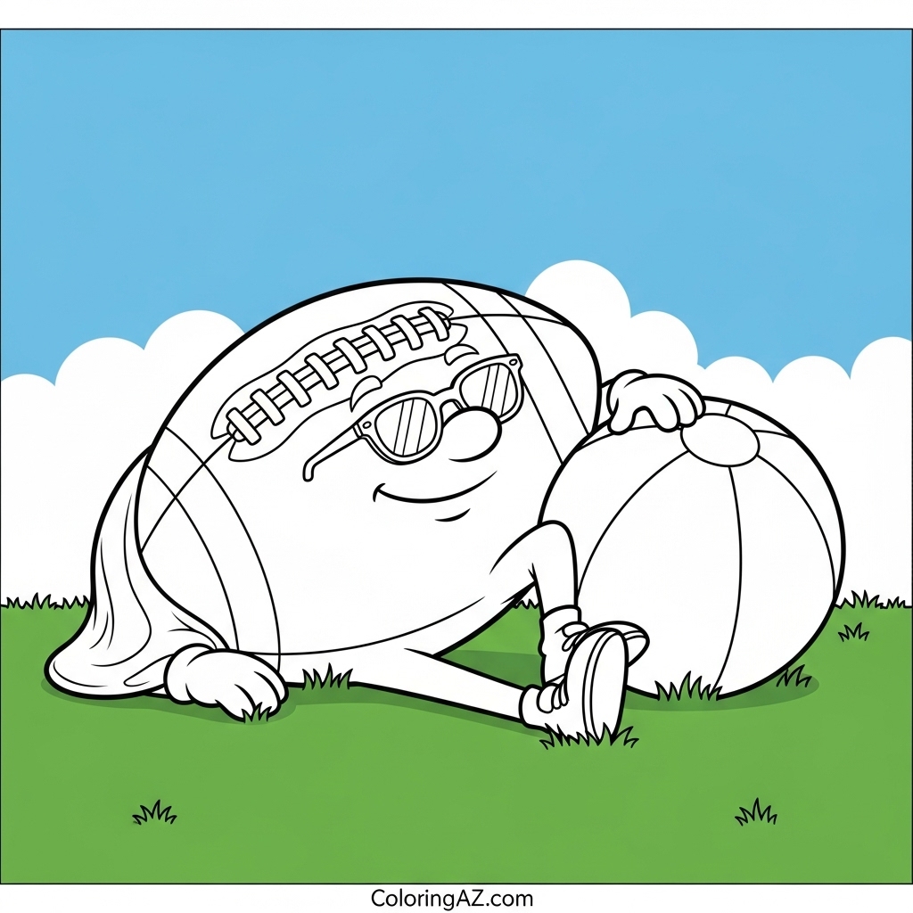 Printable Football Coloring Design for Kids