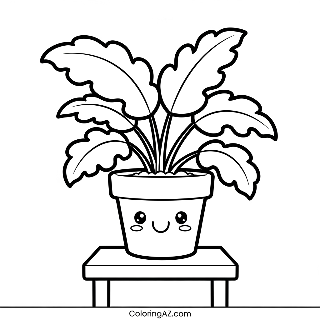coloring page of a plant