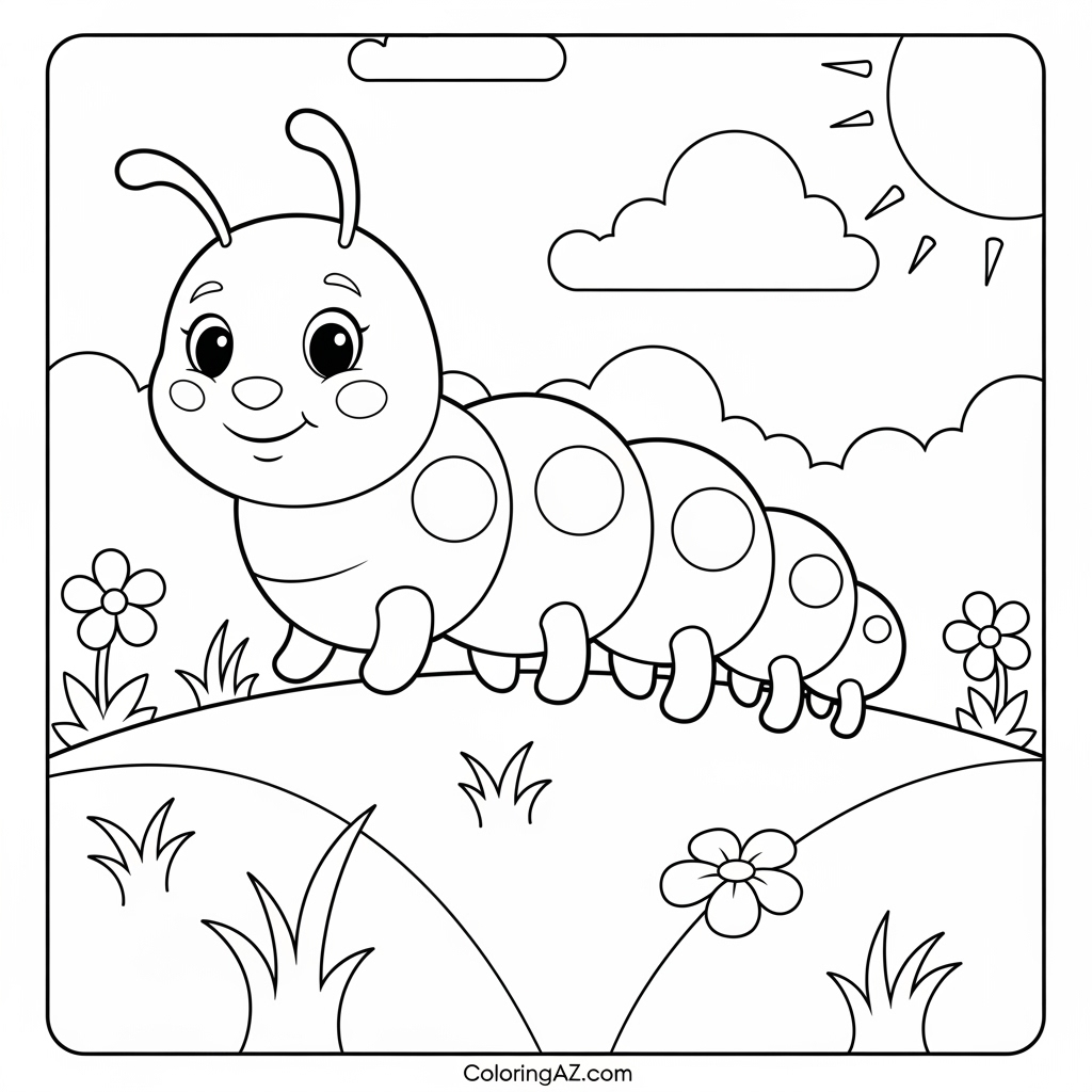 Color Online with Caterpillar Coloring Pages