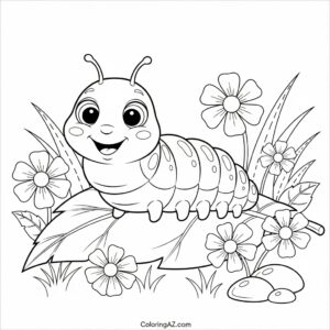 coloring page of caterpillar