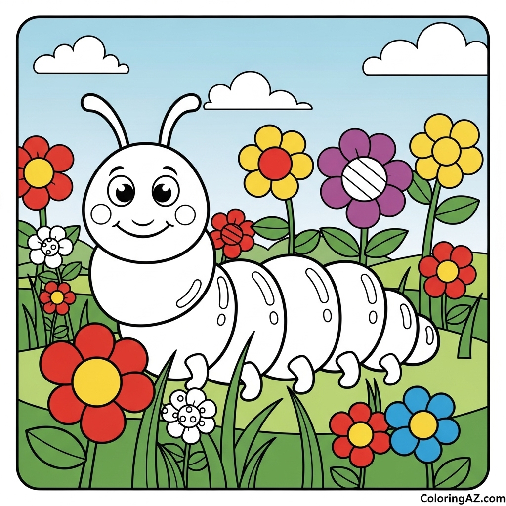 Share Caterpillar Coloring Creations with Friends