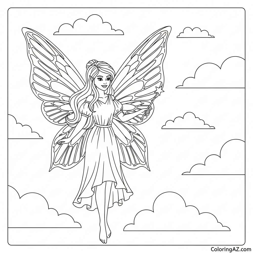 Easy Barbie Birthday Coloring Pages