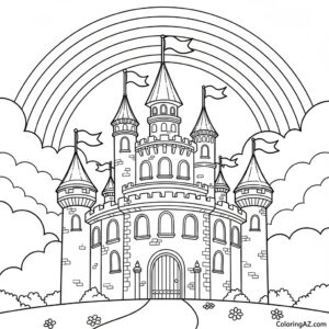 coloring pages castles princesses 8