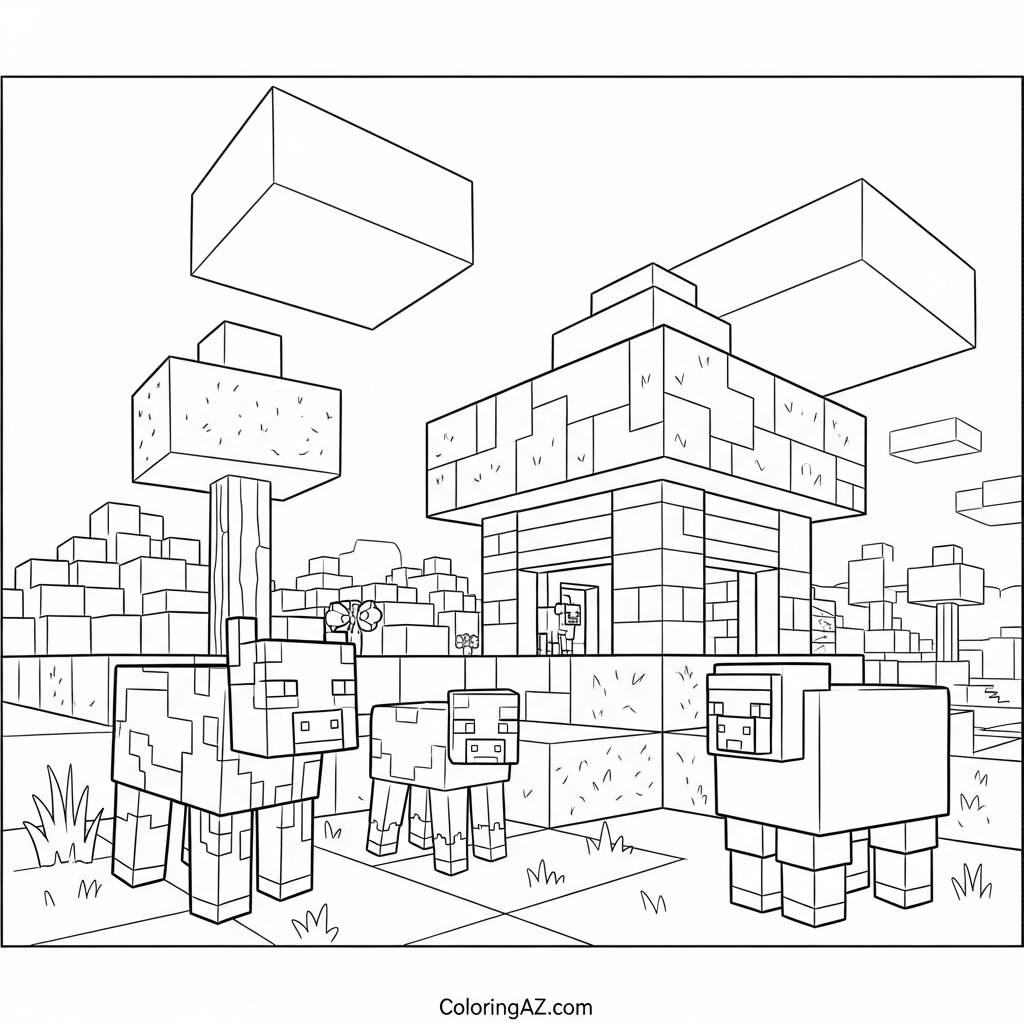 Explore Minecraft Character Coloring Pages